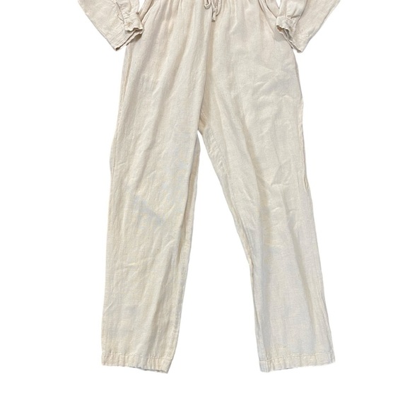 Sincerely Jules Lagenlook Coastal Beach Cream Long Sleeve Jumpsuit Size Small - Picture 5 of 12